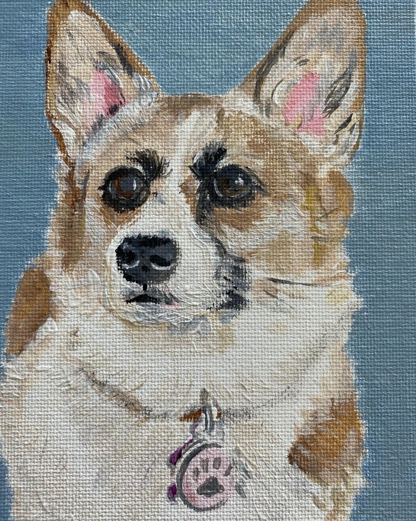 Hand-painted pet portrait by Kelly Matczak