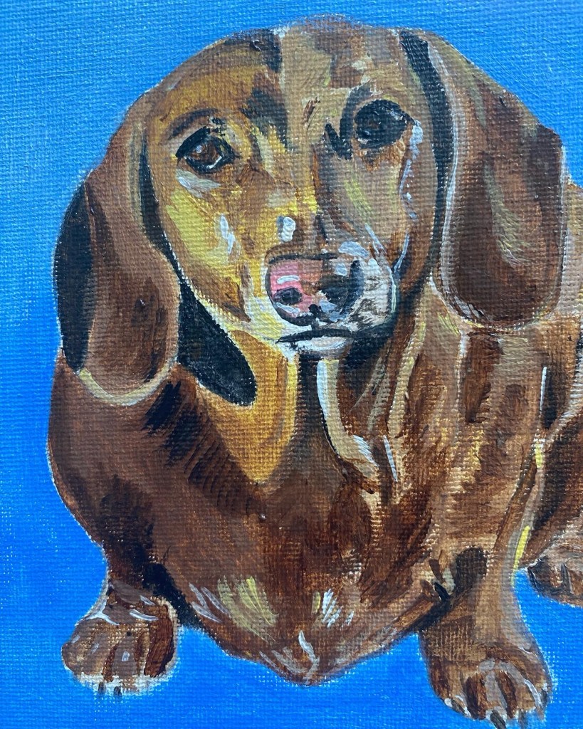 Hand-painted pet portrait by Kelly Matczak