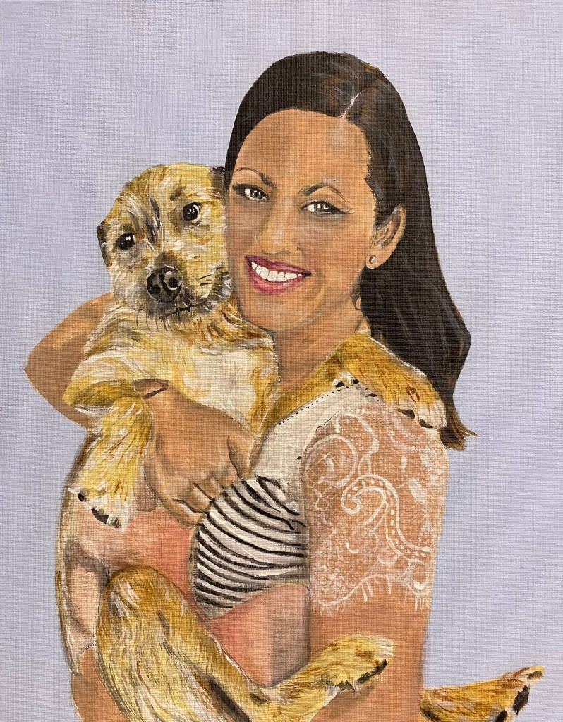 Hand-painted pet portrait by Kelly Matczak