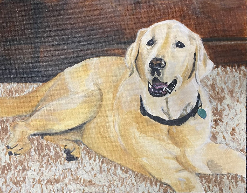 Hand-painted pet portrait by Kelly Matczak