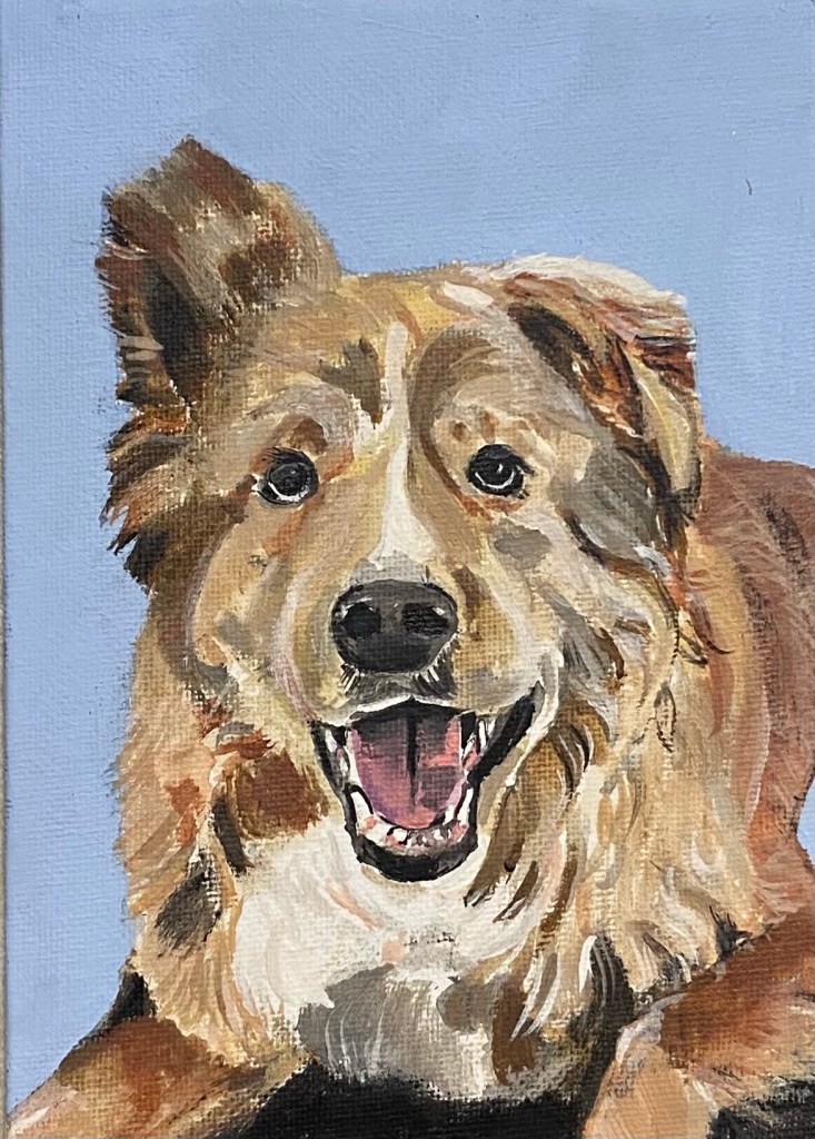 Hand-painted pet portrait by Kelly Matczak