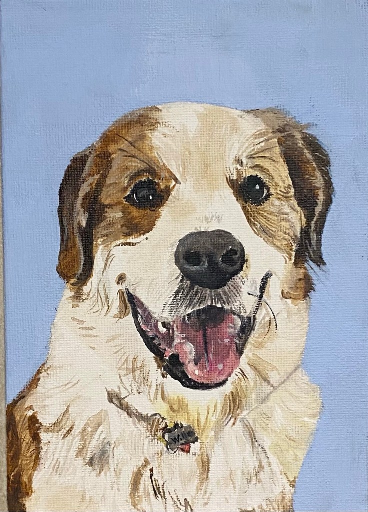 Hand-painted pet portrait by Kelly Matczak