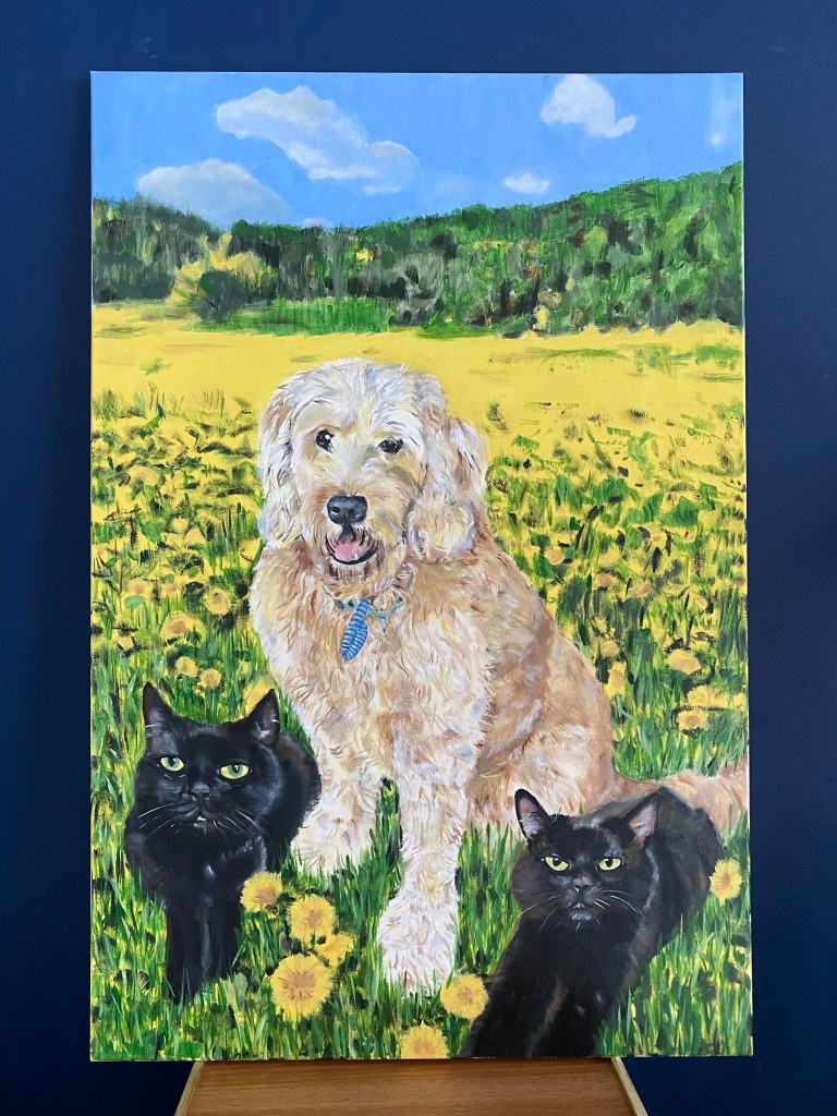 Hand-painted pet portrait by Kelly Matczak