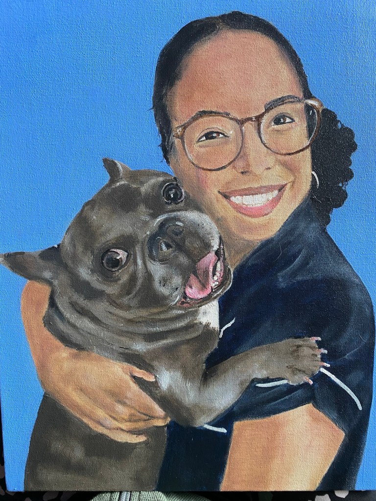 Hand-painted pet portrait by Kelly Matczak