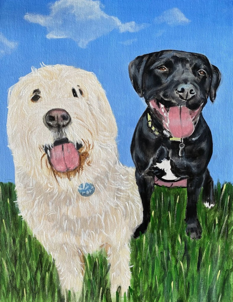 Hand-painted pet portrait by Kelly Matczak