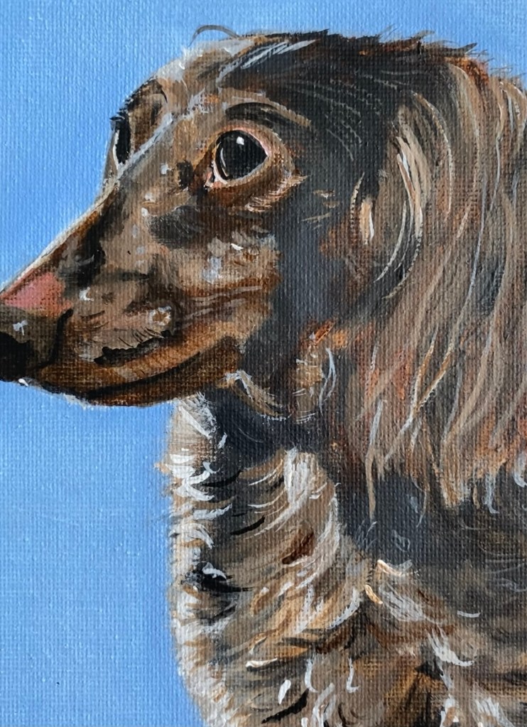 Hand-painted pet portrait by Kelly Matczak